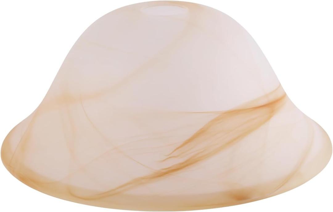Alabaster Antique Glass Lamp Shade for Floor lamp12" Diameter x 5.1" HighPendant lamp ceiling fan light Floor Lamp Replacement Parts, Diameter 12inTall 5.1in