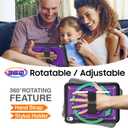SEYMAC stock Case for iPad A16 11-inch Case 2025/ for iPad 11th/ 10th Generation 10.9'' 2022, Protective with Screen Protector, Pen Holder, Rotate Stand, Loop Nylon Hand Strap, Shoulder Strap, Purple