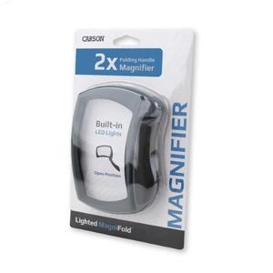 CARSON 2x Folding Handle Magnifier Built-in LED Lights