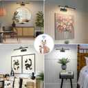 Tassuowell Wireless Battery Operated Picture Light,Rechargeable Wall Light with Remote and Timer,15.75 Inch Black Dimmable Painting Light,3CCT with Adjustable Swing Arm for Display Gallery Lighting