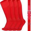 VONMELLI Youth Baseball Belt and Socks Combo, Elastic Softball Belts and Socks for Boys and Adult (2 Pairs of Socks & 1 Belt), Youth