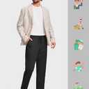 ISEEGZ Men's Linen Pants Casual Trousers 30" Black (Black, M)