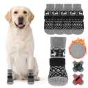 KOOLTAIL Dog Socks to Prevent Licking Paws, Dog Christmas Outfit Shoes for Winter Snow Pavement, Warm Fleece Pet Boots & Paw Protector for Hardwood Floors Anti Slip, Small Medium Large Senior Dogs, L