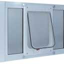 Ideal Pet Products Aluminum Sash Window Pet Door, Adjustable to Fit Window Widths from 23" to 28", Chubby Kat 7-1/2 x 10-1/2 Flap Size