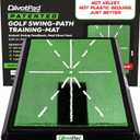 DivotPad Patented Golf Training Aid, Golf Mats Practice Indoor & Outdoor, Soft Fibre, Real Give, 5 lb, Woven Alignment, Extra Pad, Home Backyard Swing Trainer, Hitting Mat, Accessories Gift Men, Women