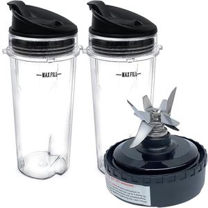 Replacement Parts 6 Fins Blade Assembly with 2 cups, Compatible with Ninja Blender BL201/BL200/BL201C/BL209/BL203QBK