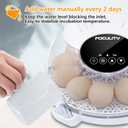 Egg Incubators for Hatching Eggs with Smart Automatic Turning Small Poultry Duck Quail 12 Eggs Chicken Incubator Temperature Days Control Humidity Display Candler Hatcher Machine, Fahrenheit