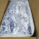 GOONE King Quilt Set 104"x90", Blue Floral Boho Bedspread Farmhouse Quilting Bedding Set, Lightweight Washed Coverlet, Reversible Spring & Summer Quilt Set, Quilt King Size with 2 Pillow Shams