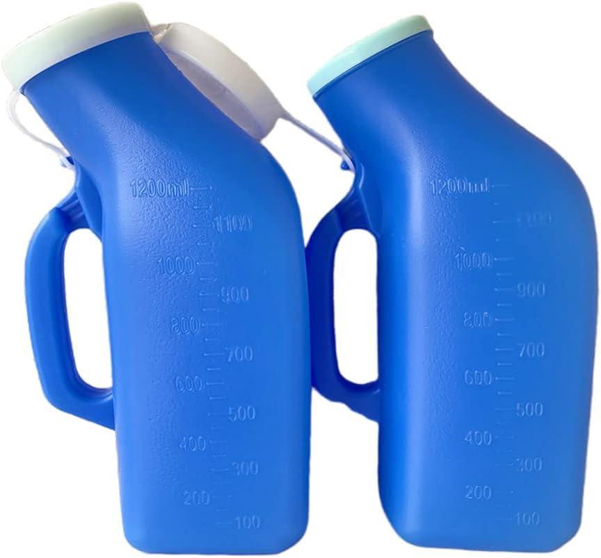 Urinals for Men Portable Urinal 1200ml/34 Ounce for Hospital Camping Car Travel Home 1 Pack (New Blue)