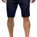 HUNGSON Mens Slim Fit Shorts Stretch Chino Short Pants(Navy Blue,38) (Blue)