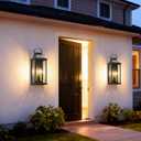 21" Large Outdoor Wall Lights 2 Packs, Black Exterior Lighting Fixtures Outdoor Sconce Light with E12 Base, 2-Light Outdoor Lanterns for Porch, Waterproof Outside Lights for House, Garage, Patio