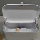 MUEE Hanging Compost Bin [1.3 Gal Solo Size] Food Scraps Collector with Slide Lid - Under Cabinet Small Trash Can for Coffee Station, RV & Studio Apartment - Matte White