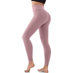 Leggings for Women - High Waisted Tummy Control No See Through Workout Yoga Pants (Large-X-Large, 04-pink)
