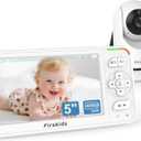 5" Baby Monitor with Camera and Audio, No WiFi Travel Baby Monitor, Pan Tilt Zoom Baby Camera Monitor with 2-Way Talk, 32H Battery, Room Temp Sensor, IR Night Vision, ECO Mode, 1000 Ft Range