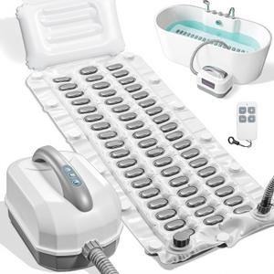 Upgraded Bathtub Spa Mat, Portable Spa Bubble Bath Massager with 6 Adjustable Settings, Upgraded Non-Slip Design and Remote Control, Hot Tub Jet Mat for Bathtub at Home, Full-Body Support