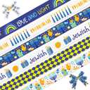 ALIBBON 6 Rolls 30 Yards 3/8" Hanukkah Ribbon Chanukah Grosgrain Ribbons for DIY Crafts Hanukkah Decor, Star of David Ribbons White Blue Ribbons for Jewish Gift Wrapping Bows Crafting Supplies