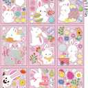 6 x Easter Decoration Window Clings for Glass Window Wall Decorations Rabbit Eggs Bunny Carrot Sticker Decals for Spring Holiday Art Decor