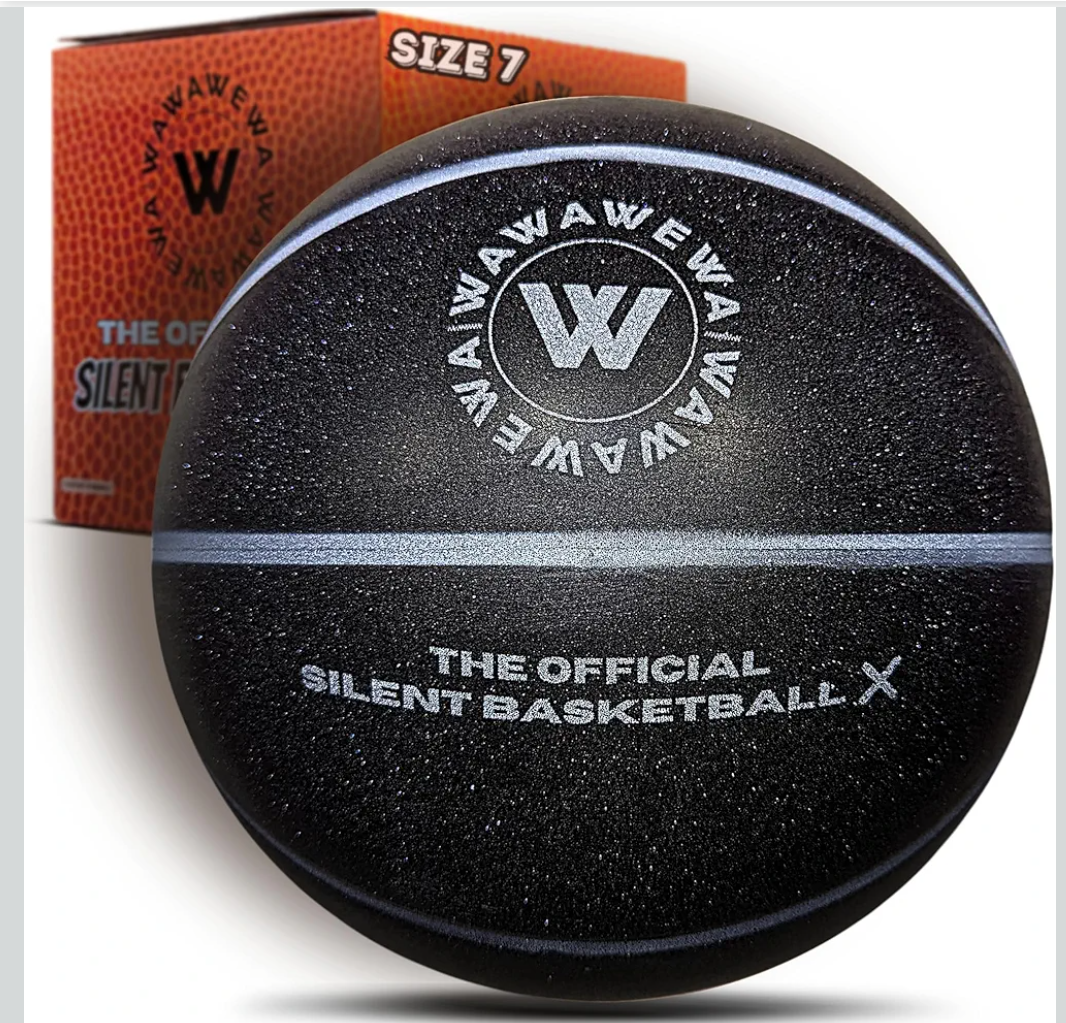 The Official Silent Basketball X (Size 7) – Uncompressed Indoor Basketball for Quiet Dribbling – Grooved Airless Indoor Training PU Foam Basket Ball – Ready to Play for All Ages (29.5")