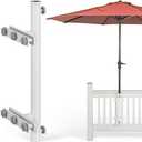 Walrkaur 304 Stainless Steel Patio Umbrella Holder, Heavy-Duty Umbrella Deck Mount, for Outdoor Umbrella Holder for Deck Railing,Grille Deck Umbrella Mount(Grille, White)