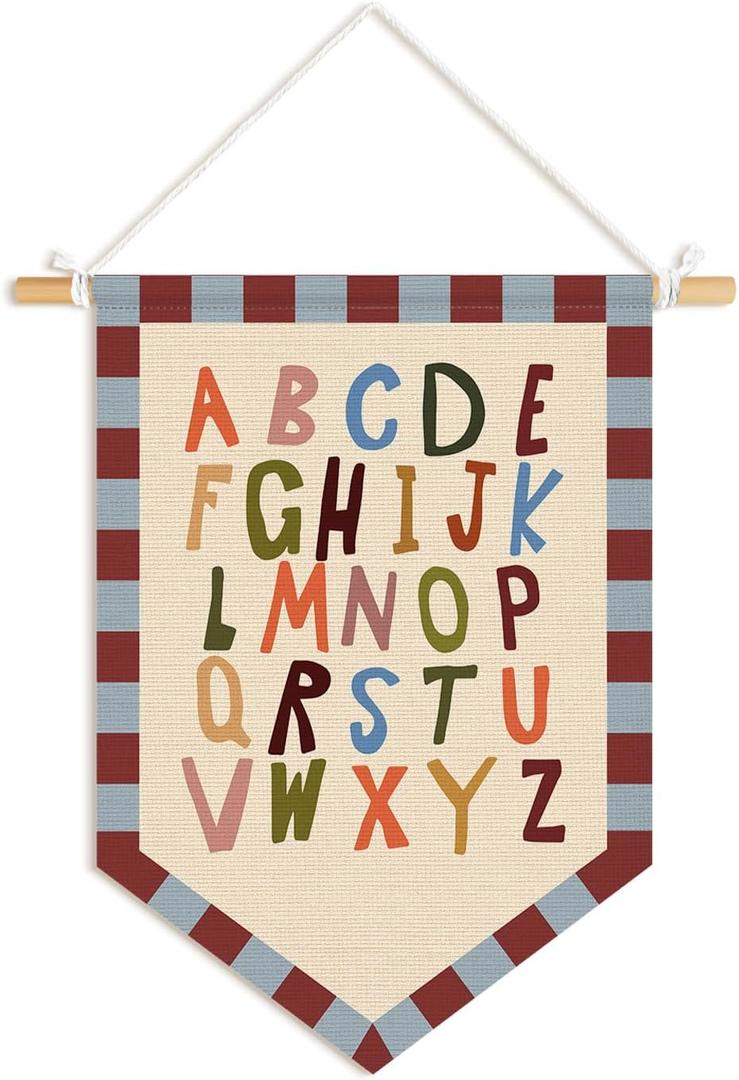 Toddler Room Decor, ABC Alphabet Posters Wall Pennants Banners, Educational Classroom Wall Hanging Flag for Kids Boys Girls Nursery Toddler Room Bedroom Playroom Preschool Decor