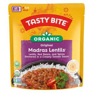 6xTasty Bite Organic Madras Lentils, 10 Ounce, Ready to Eat, Microwavable Entree, Vegetarian, EXP: MAY 31,2027