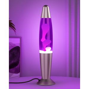 Purple LED Motion Lamp for Adults and Kids, Liquid Motion Lamps with White Wax Flows, Night Light Home Room Decor, Gifts for Women and Girls