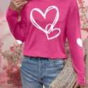 Valentines Day Shirts Women Love Heart T-Shirts Casual Long Sleeve Valentines Day Graphic Tees Tops (Small, Pink2)