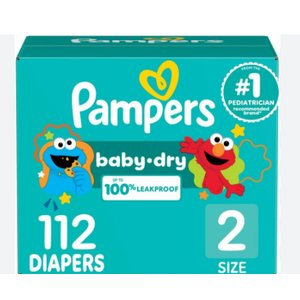 Pampers Diapers - Baby Dry - Size 2, 112 Count, Absorbent Disposable Infant Diaper  Pampers Diapers - Baby Dry - Size 2, 112 Count, Absorbent Disposable Infant Diaper