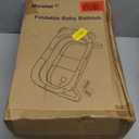 MoreFeel Collapsible Baby Bathtub for Newborn with Thermometer & 1 Hooded Towel & 1 Soft Floating Cushion,Portable Travel Bathtub with Drain Hole, Durable Foldable Baby Tubs for Infants to Toddler (Grey)