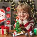 Christmas Tree Building Blocks, Christmas Decorations Set with Santa Claus & Reindeer, Creative Tabletop Decor Xmas Gifts Toys for Kids Adults Teen Boys & Girls