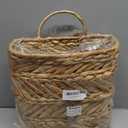 SHCMSADO Wicker Hanging Basket Handmade Woven Hanging Storage Basket Natural Wicker Decorative Baskets for House Garden Wedding Wall Decorations,12*5*12