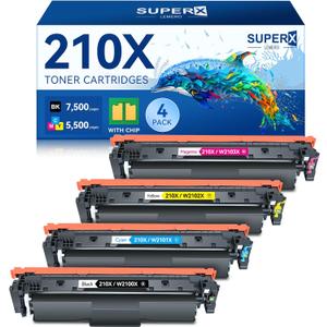 210X 210A Toner Cartridges 4 Pack Replacement for HP 210X 210A Compatible for HP Color Laserje Pro MFP 4301fdw Wireless MFP Pro 4301fdn 4201dw 4201dn Color Pro MFP 4301 4201 Series Printer (With Chip)