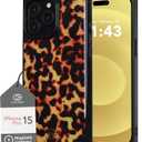 COCOMII Rectangle Case for iPhone 15 Pro, Compatible with MagSafe, Amber Tortoiseshell