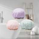 3 Pcs Shower Caps Ladies and Girls Hats, Reusable Waterproof Shower Caps Double Waterproof Layer (Star Green Pink Purple)