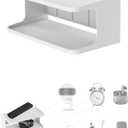 Bedside Shelf Accessories Organizer for Bedroom Bedside Wall Organizer Universal Bedside Shelf Wall Mount for Glasses/Remote/Earphone/Cell Phone and More (White)