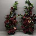 Ling's Moment Black Christmas Decorations, 41" Tall Fall Free Standing Artificial Flowers Arrangements 2 pcs Wedding Arch Altar Stage Decor Ceremony Church Backdrop Outdoor Floral Party, Burgundy Red