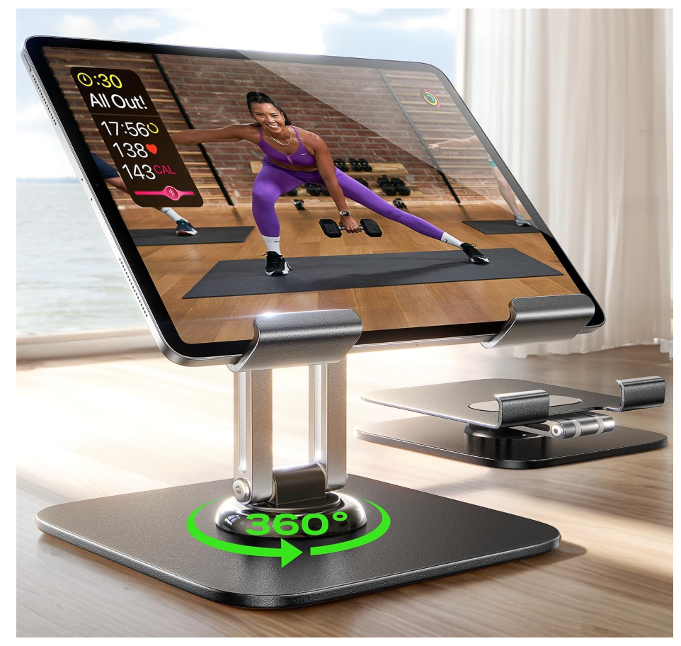 LISEN for iPad Stand Holder Adjustable Tablet Stand for Desk, 2026 for iPad Accessories Rotating Display Stand PC Office Accessories for Desk Women Gifts Kindle Table Mount/PS/Switch iPhone 12.9"4.7"