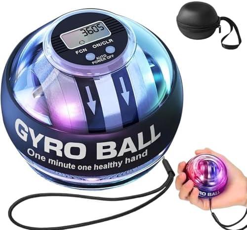 Torque Ball Hand Exerciser,Gyro Ball Hand Wrist Exerciser with Counter,Compact and Portable, Auto-Start Colorful Lighting,Designed for Fitness Enthusiasts and Office Workers