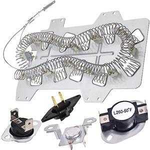 2025 UPGRADE Dryer Heating Element for Samsung dv42h5000ew/a3 dv45h7000ew/a2 dv48h7400ew/a2 DC47-00019A Dryer Heating Element DC47-00018A Thermostat DC47-00016A DC32-00007A DC96-00887A Thermal fuse