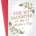 3 x Mother's Day Card for Daughter, Floral Mothers Day Card Gift from Mom or Dad, For My Daughter On Mother's Day, Happy Mothers Day Card