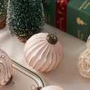 Pink Christmas Tree Ornaments Ball, 12 Pcs 4 Styles Hand-Polished Christmas Balls Shatterproof Xmas Hanging Ornaments Decor Set for Tree Garland Wreath (Rose Gold)