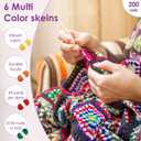 WILLBOND 200 Rolls 25g Assorted Colors Acrylic Yarn Skeins Bulk 8749 Yards Multicolor Crochet Craft Yarn Skeins Acrylic Crochet for Crocheting Knitting Project Adult Kid Beginners(Christmas Colors)