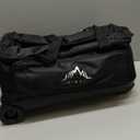 Double Roller 2 Ball Bowling Bag with Separate Shoe Compartment for Bowling Shoes (Up To US Mens Size 15) and Oversized Accessory Pocket, Retractable Handle - Extends to 40" (Black)