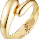 Gold/Silver Polished Chunky Bangle Bracelet for Women, Wide Twisted Cuff Hinged Bangle Waterdrop Teardrop, Minimalist Bangle Trendy Jewelry Gifts