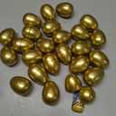 24 Pcs Golden Easter Eggs,Fillable Empty Easter Eggs,2.4 x 1.6 in Shiny Metallic Gold Plastic Eggs,Easter Treats Fillers,Easter Basket Stuffers Eggs,DIY Easter Party Favors,Easter Decoration