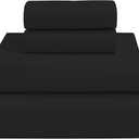 MyGiza Sheets 4 Pcs Twin XL Sheet Set, 100% Certified Giza Egyptian Cotton, Soft & Luxury Sheets fits 15 Inches Deep Mattress, Black