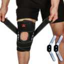 Hinged Knee Brace Support with Strap & Side Patella Stabilizers for Protection & Pain Relief for Arthritis, Meniscus Tear, ACL, MCL - Sports Compression Wrap for Running & Recovery - Men & Women (L)