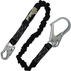 AFP 6FT Single Leg Internal Shock Absorbing Safety Fall Protection Lanyard with Pelican Rebar & Snap Hook |Heavy-Duty Webbing | Roofer, Construction, Scaffolding PPE | OSHA & ANSI Rated