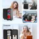 FANSEXPERT Skincare Fridge with Glass Panel, 6L Mini Fridge for Home/Car, AC/DC Portable Thermoelectric Cooler and Warmer, Makeup Mini Compact Refrigerator for Skincare Cosmetics Food Drinks (Black)