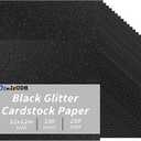 Black Glitter Cardstock Bulk 100 sheets, 12” x 12” Cardstock Sparkly Paper, 250 GSM/ 92lb Card Stock Printer Construction Paper for Graduation Cap Scrapbooking Diy Crafts Card Making